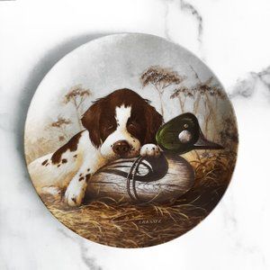 VINTAGE Collectible Plate Decor Springer Spaniel Dog EDWIN KNOWLES Lynn Kaatz